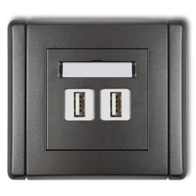Karlik Flexi Gniazdo podwójne 2xUSB-AA 3.0, grafitowy