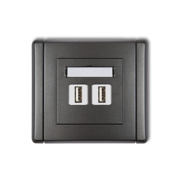 Karlik Flexi Gniazdo podwójne 2xUSB-AA 3.0, grafitowy