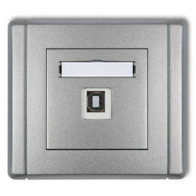 Karlik Flexi Gniazdo pojedyncze USB-AB 2.0, srebrny metalik