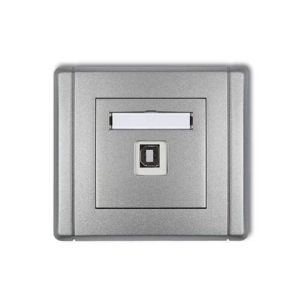 Karlik Flexi Gniazdo pojedyncze USB-AB 2.0, srebrny metalik