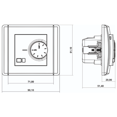 Karlik Flexi Elektroniczny regulator temperatury z czujnikiem powietrznym, grafitowy