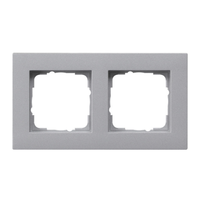 Gira E2 Ramka 2-krotna do płaskiego montażu, kolor aluminiowy