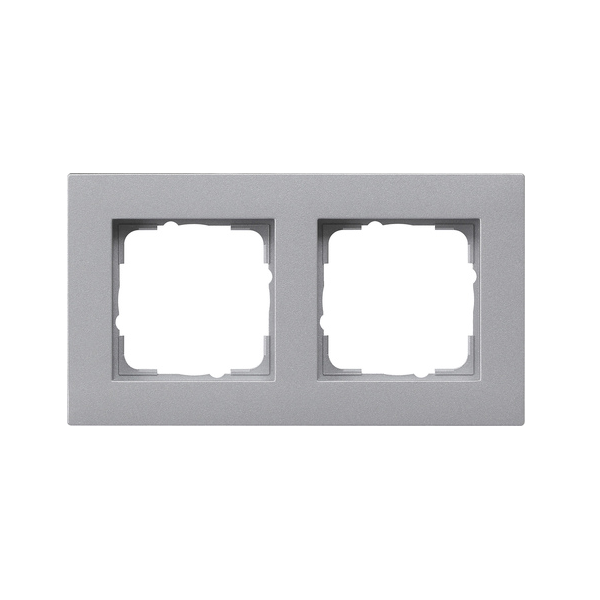 Gira E2 Ramka 2-krotna do płaskiego montażu, kolor aluminiowy