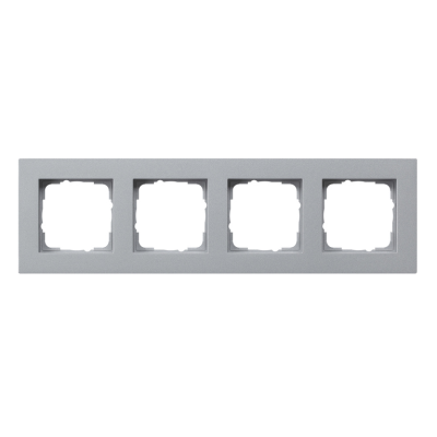 Gira E2 Ramka 4-krotna do płaskiego montażu, kolor aluminiowy