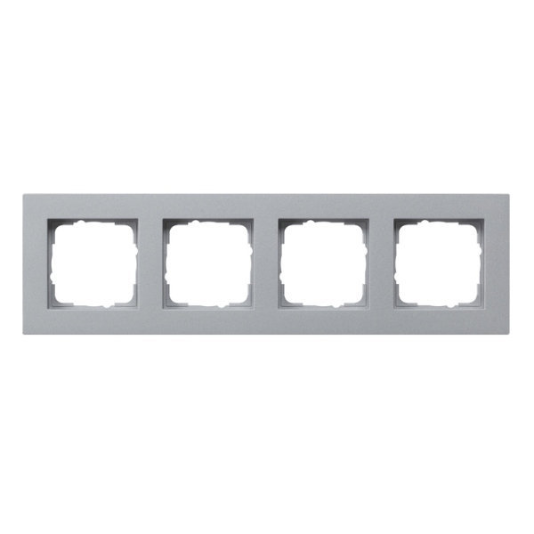 Gira E2 Ramka 4-krotna do płaskiego montażu, kolor aluminiowy