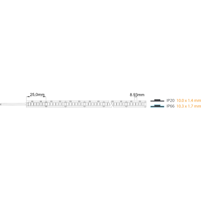Taśma 240LED/m 1m 24V 24W 3000K IP20 2500lm Ra80 10mm