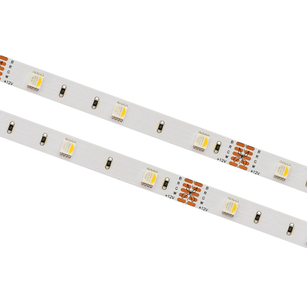 Taśma 30LED/m 1m 12V 9.6W RGB+3000K IP20 490lm 10mm