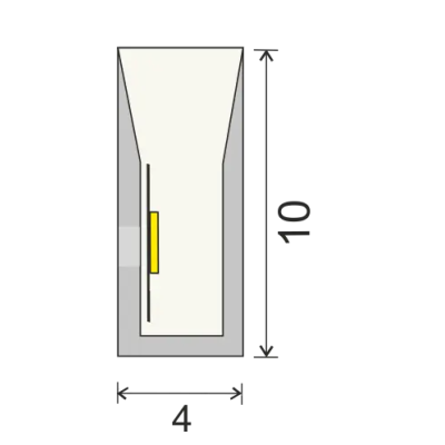 Neon LED 4x10mm 24V 12W 6000K IP65 560lm Ra80