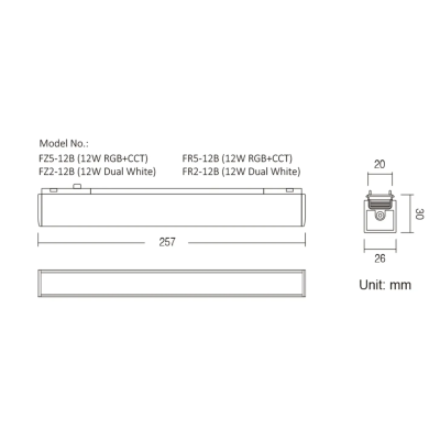 Naświetlacz na szynę magnetyczną TR26 RGB+CCT 12W (Zigbee 3.0 + 2.4GHz)