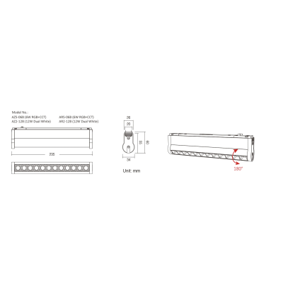Panel rastrowy na szynę magnetyczną TR26 CCT 12W, składany (Zigbee 3.0 + 2.4G)
