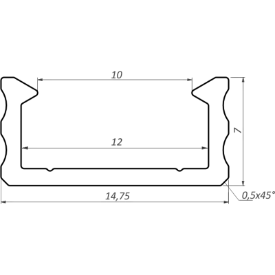 Profil P01 2m lakierowany proszkowo