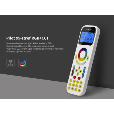 Pilot dotykowy RGB+CCT 99-strefowy 3xAAA FUT090