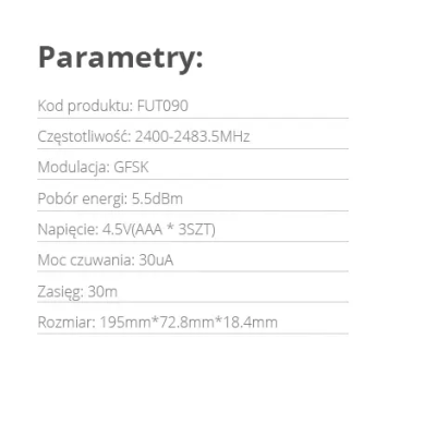 Pilot dotykowy RGB+CCT 99-strefowy 3xAAA FUT090