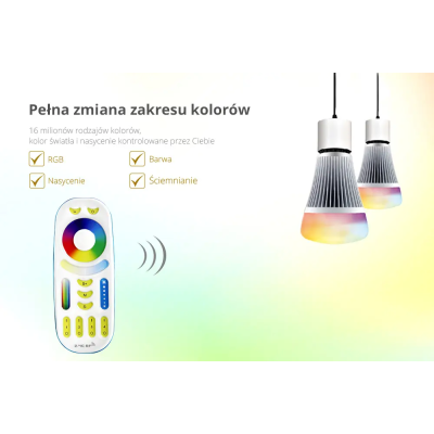 Pilot dotykowy RGB+CCT 4-strefowy 2xAAA FUT092