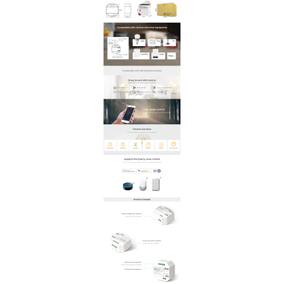 Włącznik 100-240VAC 10A WiFi/2.4G/Push button WL-SW1