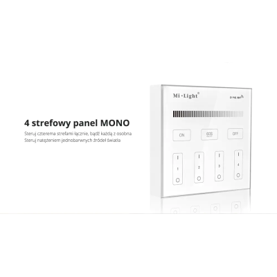 Panel naścienny MONO 4-strefowy, czarny 2xAAA B1B