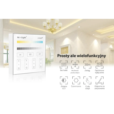 Panel naścienny CCT 4-strefowy 2xAAA B2