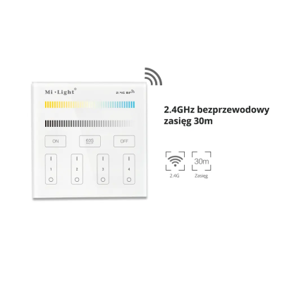 Panel naścienny CCT 4-strefowy 2xAAA B2
