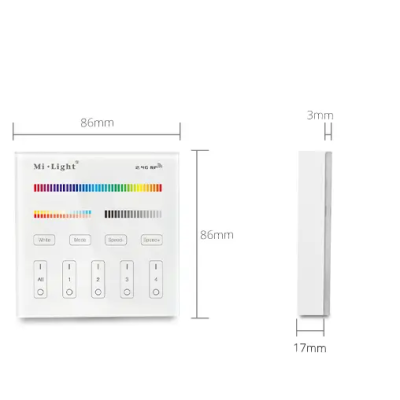 Panel naścienny RGB+CCT 4-strefowy 2xAAA T4