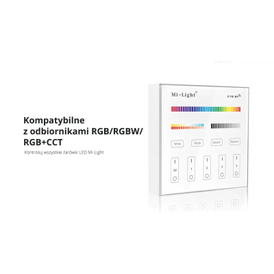 Panel naścienny RGB+CCT 4-strefowy 2xAAA T4