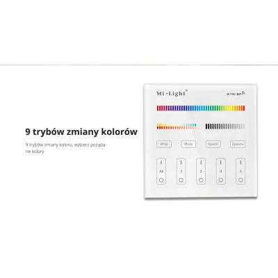 Panel naścienny RGB+CCT 4-strefowy 2xAAA T4