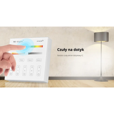 Panel naścienny RGB+CCT 4-strefowy 2xAAA T4