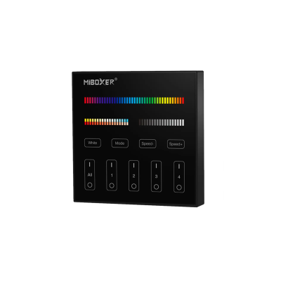 Panel naścienny RGB+CCT 4-strefowy, czarny 2xAAA B4B