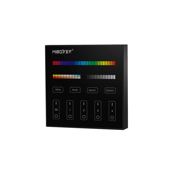 Panel naścienny RGB+CCT 4-strefowy, czarny 2xAAA B4B