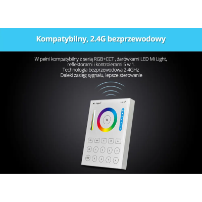 Panel naścienny RGB+CCT 8-strefowy 2xAAA B8