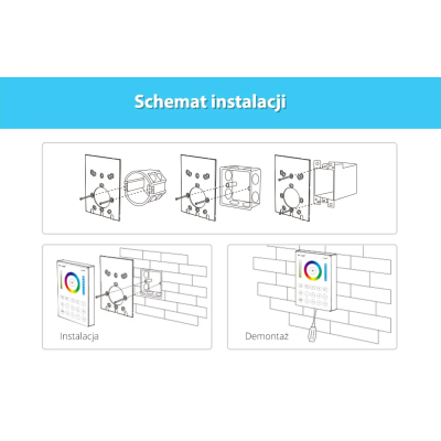 Panel naścienny RGB+CCT 8-strefowy 2xAAA B8