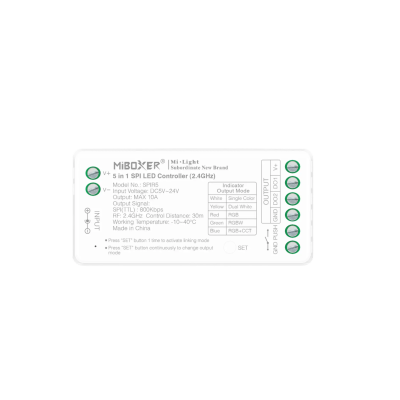 Sterownik SPI 5-24V MONO/CCT/RGB/RGBW/RGB+CCT SPIR5