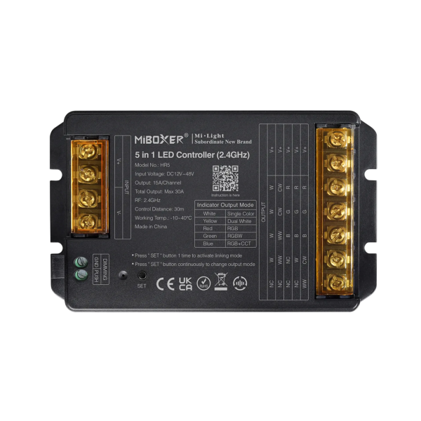 Sterownik 5w1 RGB+CCT 12-48V 30A 2.4G HR5