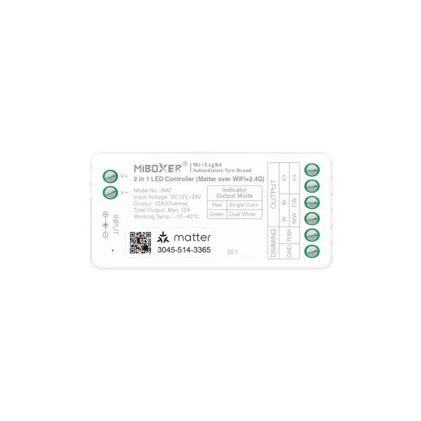 Sterownik LED 2w1 MONO/CCT MiBoxer SM2 Matter over Wi-Fi