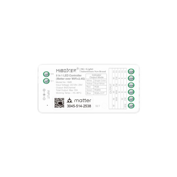 Sterownik LED 5w1 RGB+CCT MiBoxer SM5 Matter over Wi-Fi