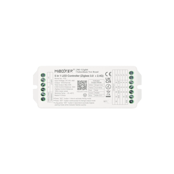 Sterownik 5w1 RGB+CCT 12-48V 20A Zigbee 3.0 + 2.4G PZ5