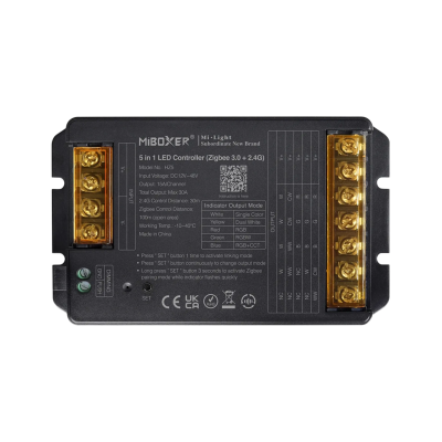 Sterownik 5w1 RGB+CCT 12-48V 30A Zigbee 3.0 + 2.4G HZ5