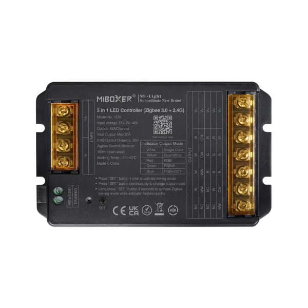 Sterownik 5w1 RGB+CCT 12-48V 30A Zigbee 3.0 + 2.4G HZ5
