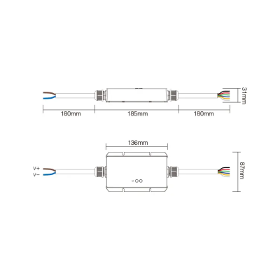 Sterownik woodoodporny LED RGB+CCT 12-48VDC 5w1 LS2-WP