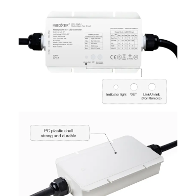 Sterownik woodoodporny LED RGB+CCT 12-48VDC 5w1 LS2-WP