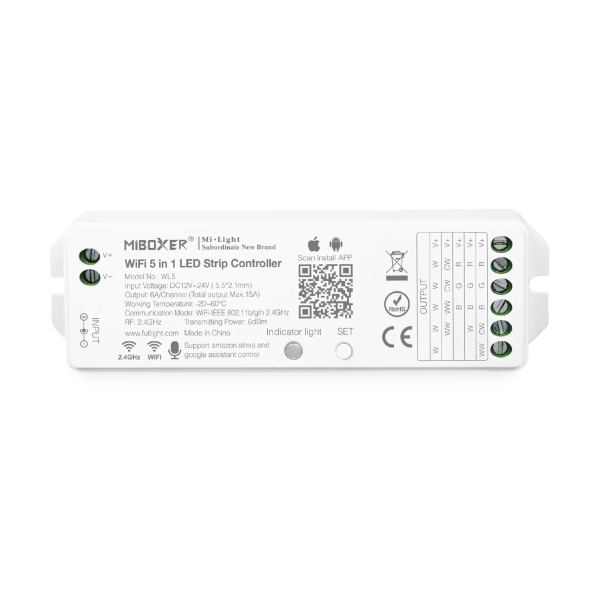 Sterownik LED WiFi RGB+CCT 12-24VDC 5w1 WL5