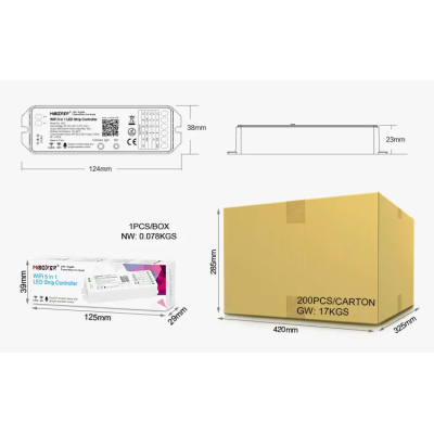 Sterownik LED WiFi RGB+CCT 12-24VDC 5w1 WL5