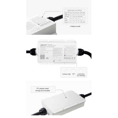 Sterownik woodoodporny LED WiFi RGB+CCT 12-48VDC 5w1 WL5-WP