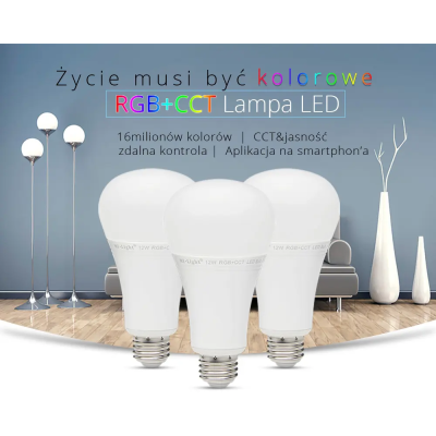 Lampa LED E27 12W RGB+CCT 230V FUT105