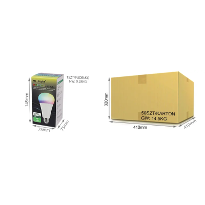 Lampa LED E27 12W RGB+CCT 230V FUT105
