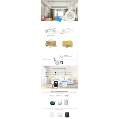 Oprawa LED Downlight 90mm 6W CCT Zigbee DW2-06A-ZB