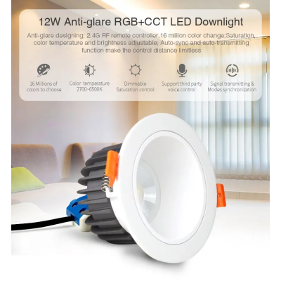 Oprawa LED Downlight 12W antyrefleksyjna RGB+CCT FUT071