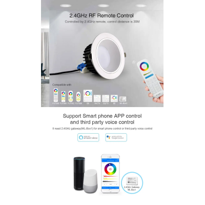 Oprawa LED Downlight 18W antyrefleksyjna RGB+CCT FUT072