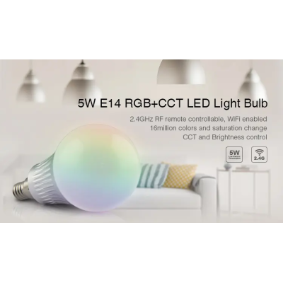 Lampa LED E14 5W RGB+CCT 230V FUT013