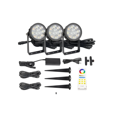 Zestaw 3 x Oprawa ogrodowa LED RGB+CCT 6W z zasilaczem FUTC08A
