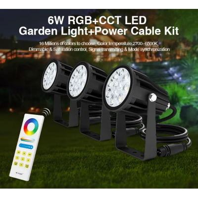 Zestaw 3 x Oprawa ogrodowa LED RGB+CCT 6W z zasilaczem FUTC08A
